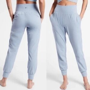 Athleta Light Blue Ribbed Waist Joggers